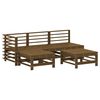 vidaXL 5 pcs conj. lounge jardim madeira de pinho maci&ccedil;a castanho-mel