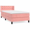 vidaXL Cama com molas/colch&atilde;o 90x190 cm veludo rosa