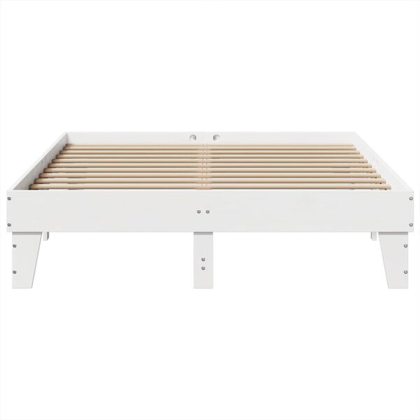 vidaXL Cama sem colch&atilde;o 150x200 cm madeira de pinho maci&ccedil;a branco