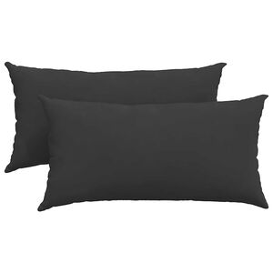 vidaXL Travesseiros de Sof&aacute; 2 pcs Preto 80 x 40 cm tecido