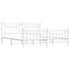 vidaXL Estrutura de cama com cabeceira e p&eacute;s 193x203 cm metal branco