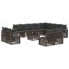 vidaXL Conjunto de Sof&aacute; de Jardim 13 unid. Cinzento vime PE