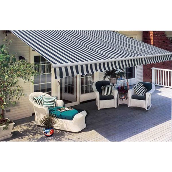 vidaXL Toldo dobr&aacute;vel 300 cm azul-marinho e branco