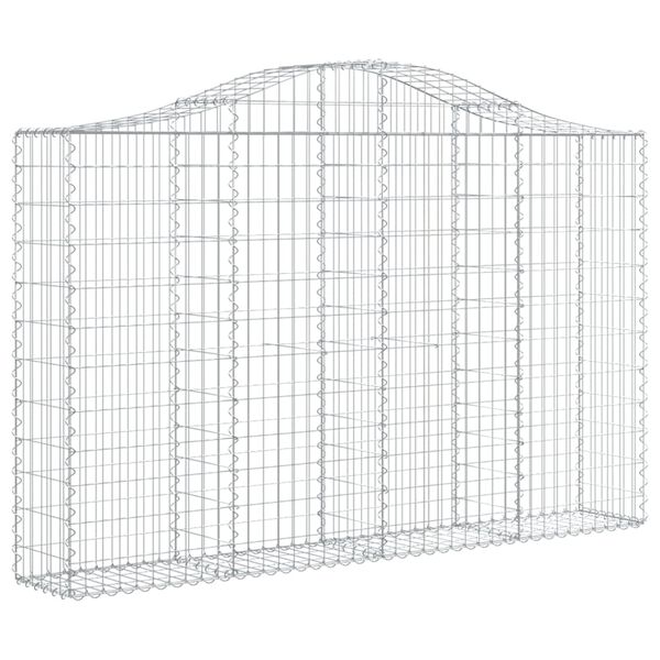 vidaXL Cesto gabi&atilde;o arqueado 200x30x120/140 cm ferro galvanizado