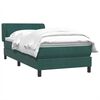 vidaXL Cama com molas/colch&atilde;o 90x220 cm veludo verde-escuro