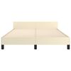 vidaXL Estrutura de cama c/ cabeceira couro artificial 140x190cm creme