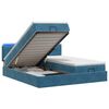 vidaXL Cama Ottoman com Colch&atilde;o e LED Azul escuro 160 x 200 cm Veludo