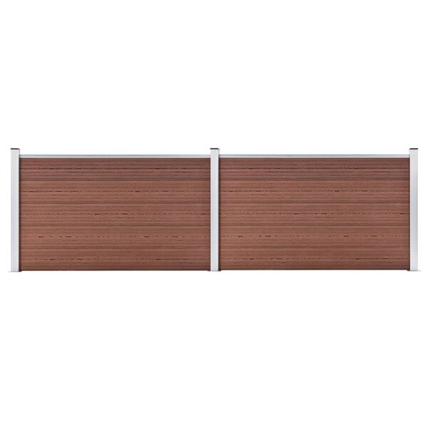 vidaXL Painel de veda&ccedil;&atilde;o para jardim 353x106 cm WPC castanho