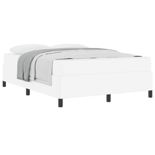 vidaXL Estrutura da Cama com colch&atilde;o Branco 140 x 200 cm tecido