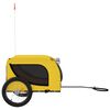 vidaXL Reboque bicicleta p/ animais tecido oxford/ferro amarelo/preto