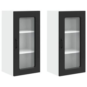 vidaXL Painel de lava-lou&ccedil;a Kalmar 2 pcs Preto 40 x 31 x 80 cm