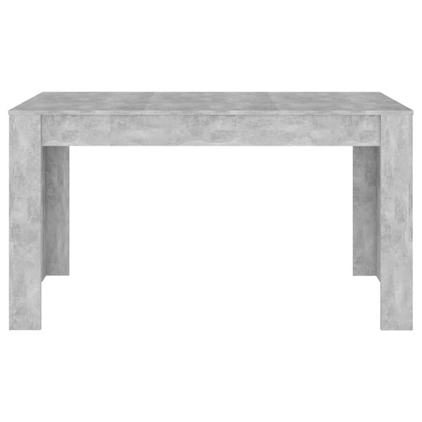 vidaXL Mesa de jantar 140x74,5x76 cm contraplacado cinzento cimento