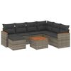 vidaXL 8 pcs conjunto sof&aacute;s de jardim c/ almofad&otilde;es vime PE cinzento