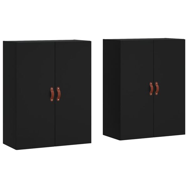 vidaXL Arm&aacute;rios de parede 2 pcs 69,5x34x90 cm preto