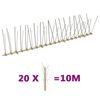 vidaXL Conjunto 20 picos para p&aacute;ssaros e pombos 4 filas 10 m pl&aacute;stico