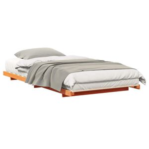 vidaXL Estrutura de cama de ch&atilde;o Castanho-mel 80 x 210 cm