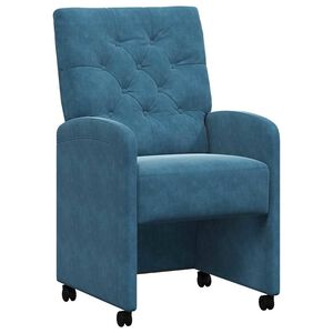 vidaXL Cadeiras de Jantar com Rodas 2 pcs Azul 58 x 67 x 97 cm Veludo