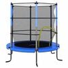vidaXL Trampolim com rede de seguran&ccedil;a redondo 140x160 cm azul