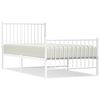 vidaXL Estrutura de cama com cabeceira e p&eacute;s 90x190 cm metal branco