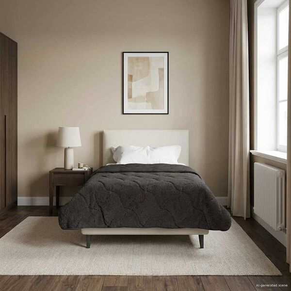 vidaXL Edredom de Inverno Colchonete Antracite 135 x 200 cm