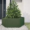 vidaXL Vaso/floreira jardim hexagonal 138x120x45 cm a&ccedil;o verde azeitona
