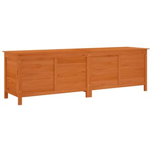 vidaXL Caixa arruma&ccedil;&atilde;o p/ jardim 198,5x50x56,5cm abeto maci&ccedil;o castanho