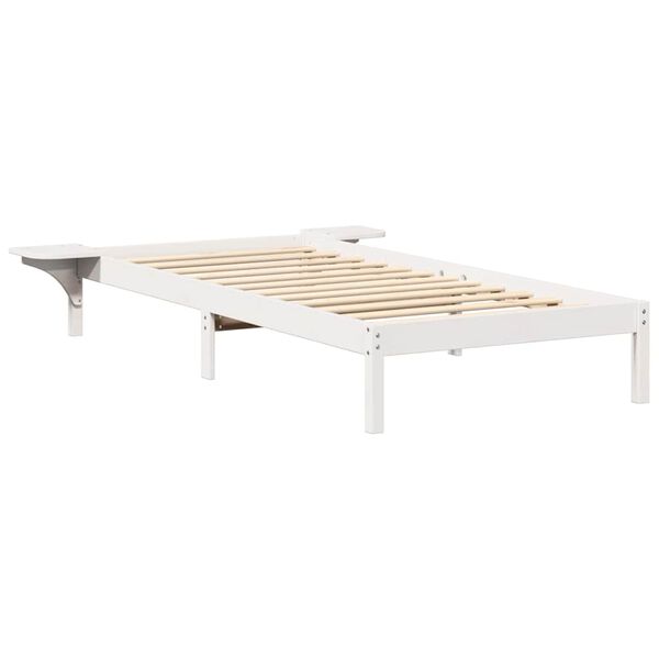 vidaXL Estrutura da Cama Branco 75 x 190 cm Madeira de Pinheiro Sólida
