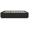 vidaXL Estrutura cama c/ luzes LED 180x200 cm derivados madeira preto