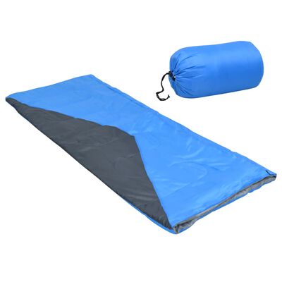 vidaXL Saco-cama de campismo leve tipo envelope 2 pcs 1100g 10 ºC azul