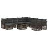 vidaXL Conjunto de Sof&aacute; de Jardim 12 unid. Cinzento vime PE
