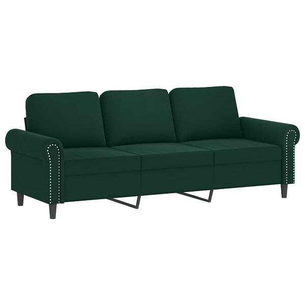 vidaXL 2 pcs conjunto de sof&aacute;s com almofad&otilde;es veludo verde-escuro