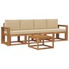 vidaXL Conjunto de Sof&aacute;s para Exterior 5 unid. Natural e Bege