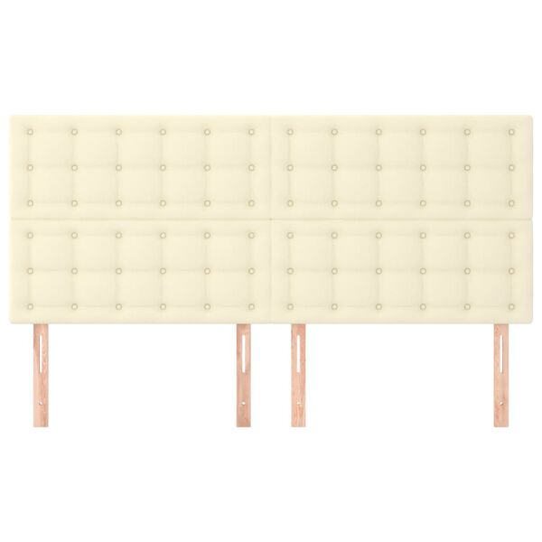 vidaXL Cabeceira Creme 180x5x118/128 cm Couro Sint&eacute;tico