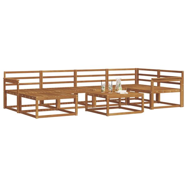 vidaXL Conjunto de Sof&aacute;s para Exterior 7 pcs Natural