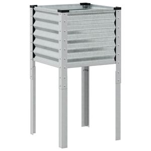 vidaXL Vaso de jardim 45x45x88 cm A&ccedil;o galvanizado