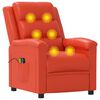 vidaXL Poltrona de massagens el&eacute;trica couro artificial vermelho