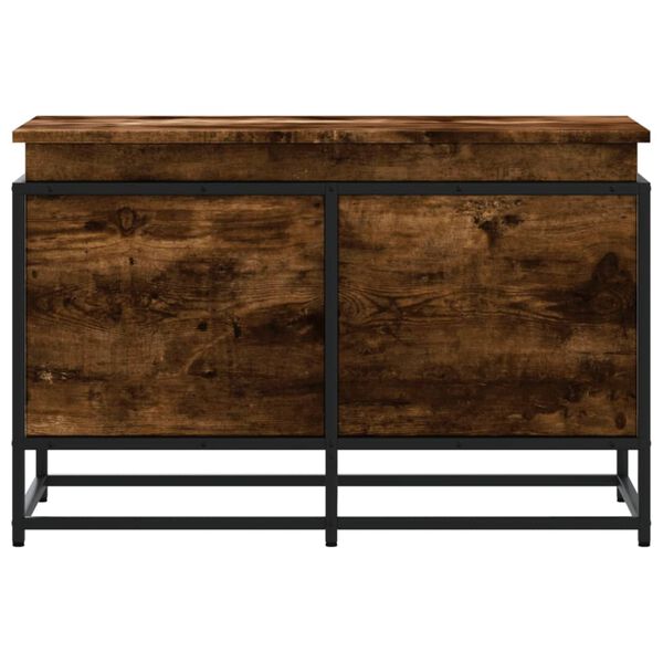 vidaXL Caixa de arrumação com tampa derivados madeira carvalho fumado