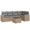 vidaXL 6 pcs conjunto de sof&aacute;s p/ jardim com almofad&otilde;es vime PE bege