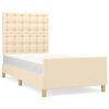 vidaXL Estrutura de cama sem colch&atilde;o 90x200 cm tecido creme