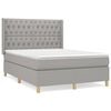 vidaXL Cama com molas/colch&atilde;o 140x200 cm tecido cinzento-claro