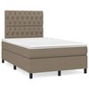 vidaXL Cama box spring colch&atilde;o/LED 120x190cm tecido cinza-acastanhado