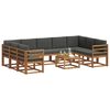 vidaXL Conjunto de Sof&aacute;s para Exterior 10 pcs Natural e Antracite