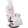 vidaXL Cadeira de massagens shiatsu couro artificial branco