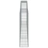 vidaXL Cesto gabião arqueado 400x30x120/140 cm ferro galvanizado