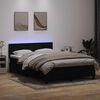 vidaXL Cama box spring c/ colch&atilde;o e LED 160x210 cm veludo preto