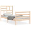 vidaXL Estrutura de cama com cabeceira 100x200 cm madeira maci&ccedil;a