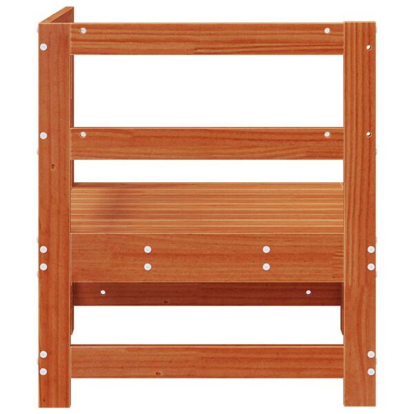 vidaXL Sof&aacute; de Canto para Jardim Madeira de pinho maci&ccedil;o Castanho Cera