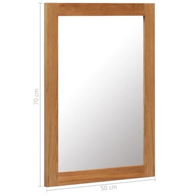 vidaXL Espelho 50x70 cm madeira de carvalho maciça