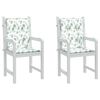 vidaXL Almofad&otilde;es cadeira de encosto baixo 2 pcs tecido padr&atilde;o folhas