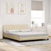vidaXL Estrutura de cama sem colch&atilde;o Hanko 180x200 cm tecido cor creme